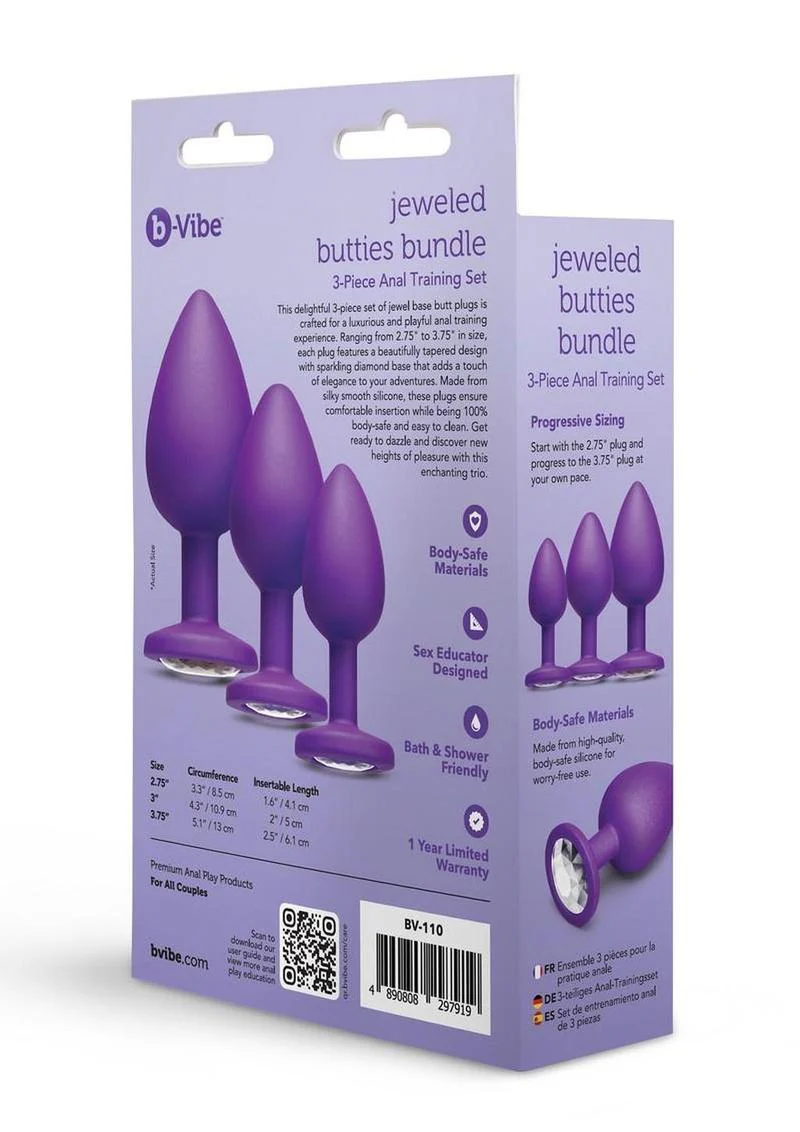 b-Vibe Jeweled Butties Anal Training Set - Image 3