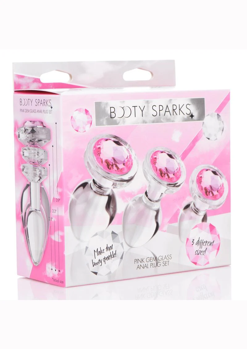 Booty Sparks Pink Gem Glass Anal Plug Set - Image 4