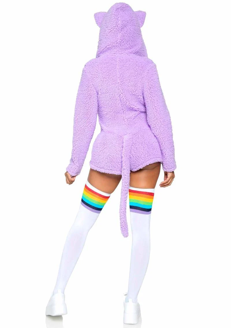 Cuddle Kitty Ultra Soft Zip Up Romper with Cat Ear Hood and Tail - Image 2