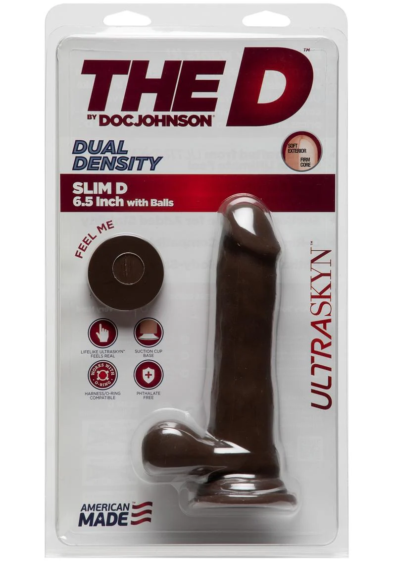 D Slim D 6.5 Inch UltraSKYN Dildo with Balls - Image 4