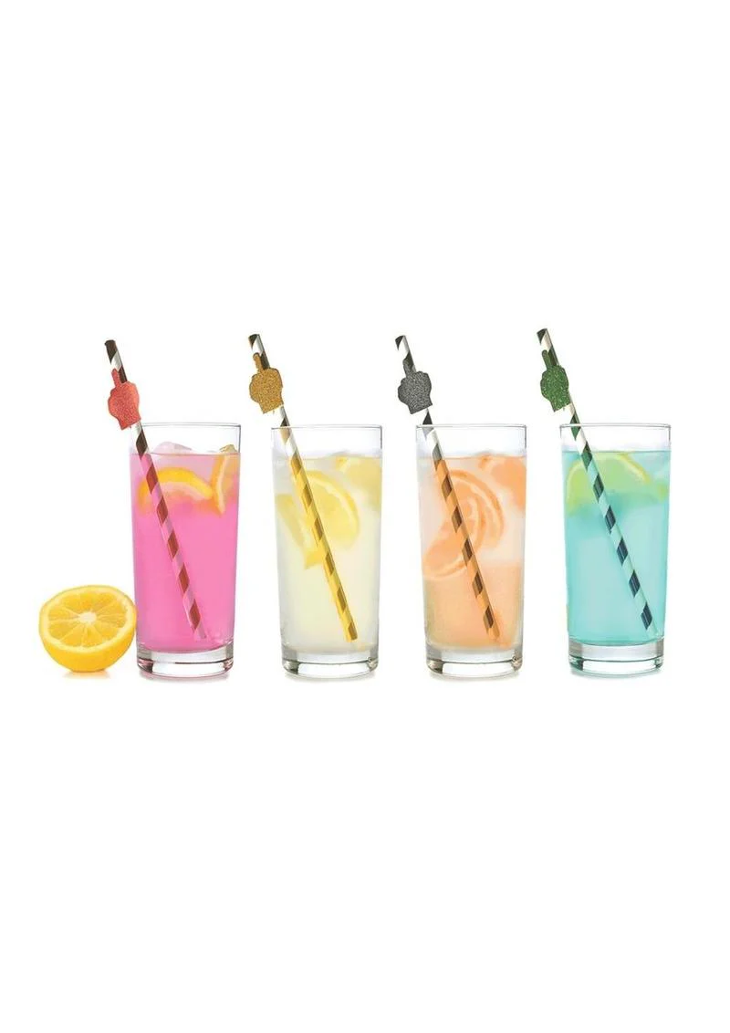 Happy Fucking Birthday Tall Party Straws Glittering Fun Straws - Image 2