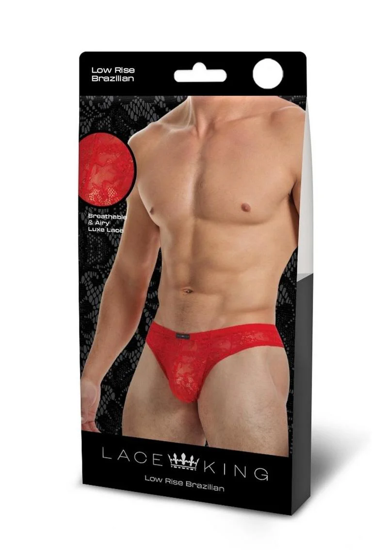 Lace King Low Rise Brazilian Lace Thong - Image 9