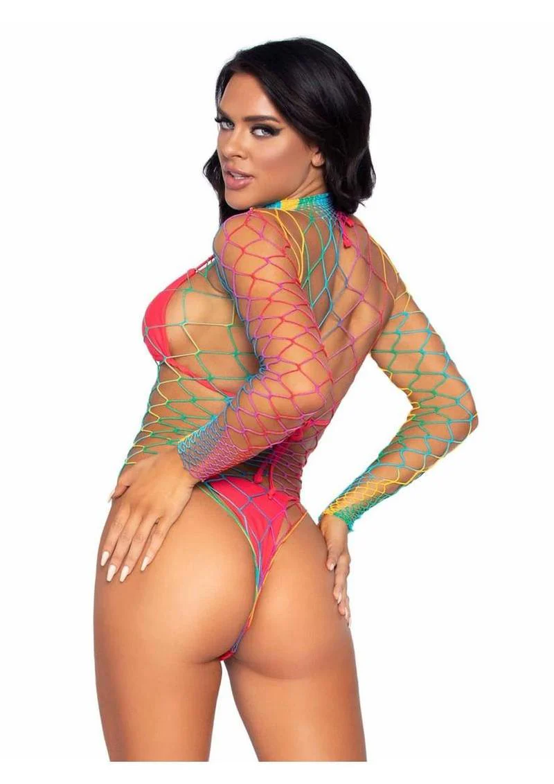 LEG AVENUE Fence Net Snap Crotch Bodysuit - Image 6