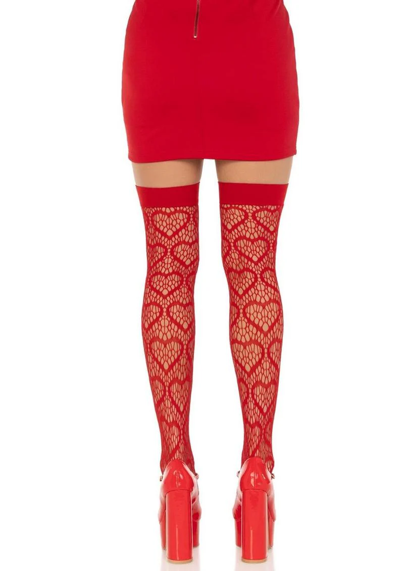 Leg Avenue Heart Net Elastic Top Thigh Highs - Image 3