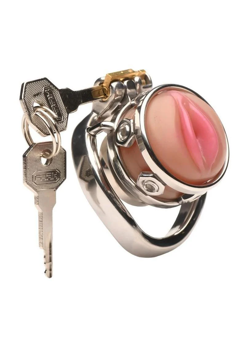 Master Series Pussy Boy Metal Chastity Cage - Image 2
