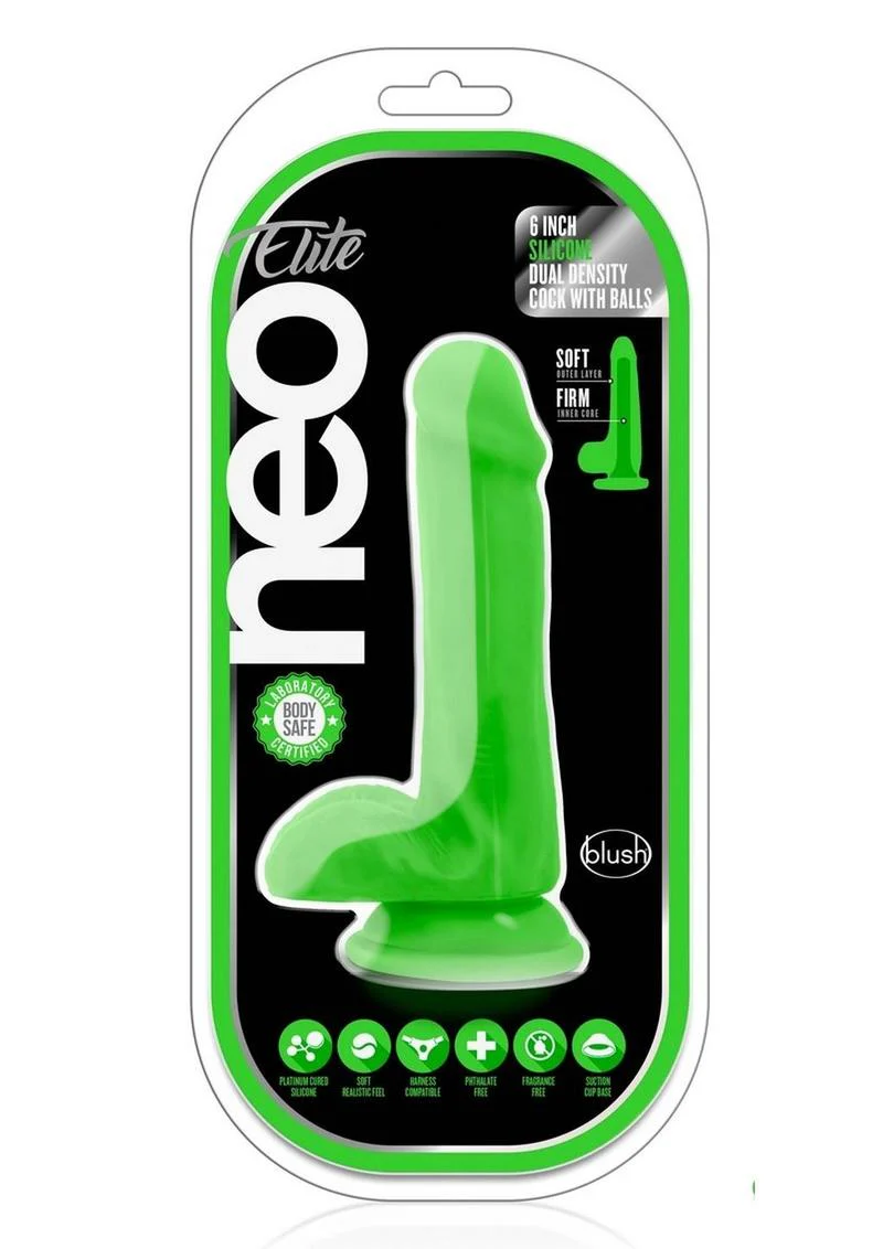 Neo Elite Silicone Dual Density Cock with Balls - Image 23