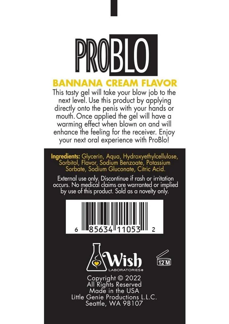 ProBlo Oral Pleasure Gel With Banana Cream Flavor - Image 2