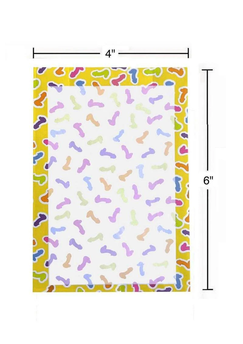Super Fun Penis 100 Page Notepad Playful and Colorful Design