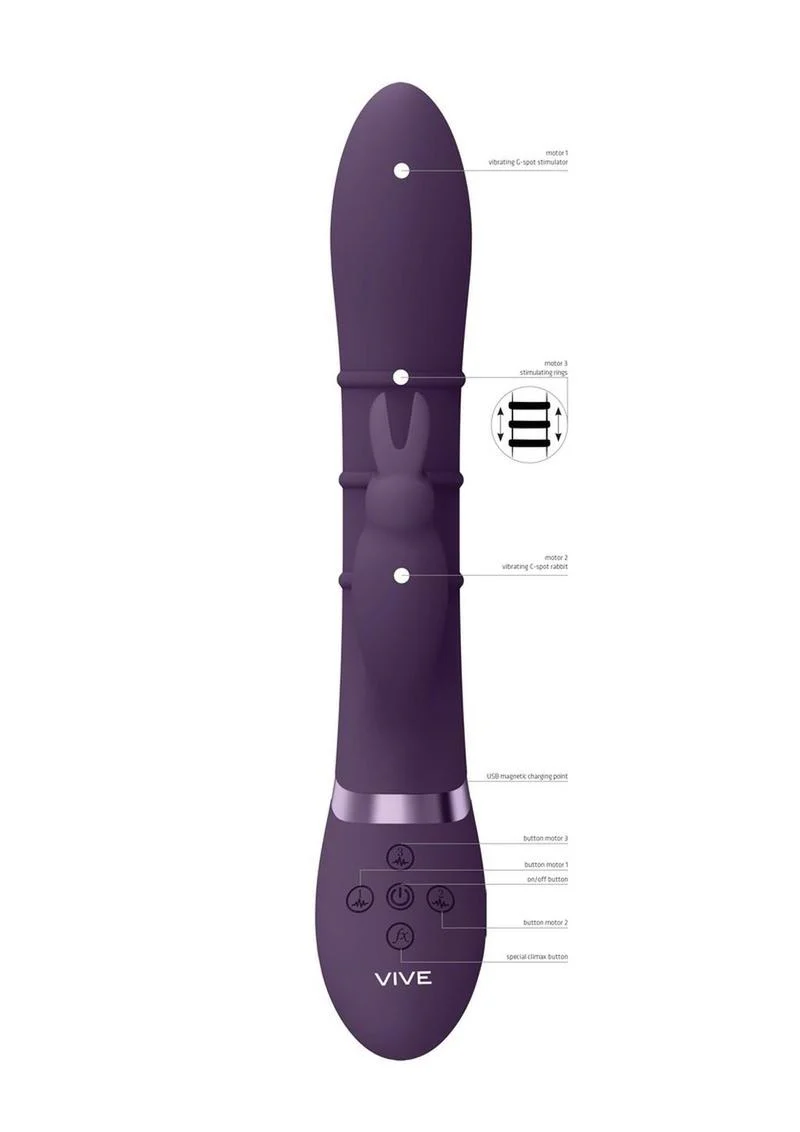 Vive Sora Rechargeable Triple Motor Up-and-Down Triple-Ring Rabbit - Image 2